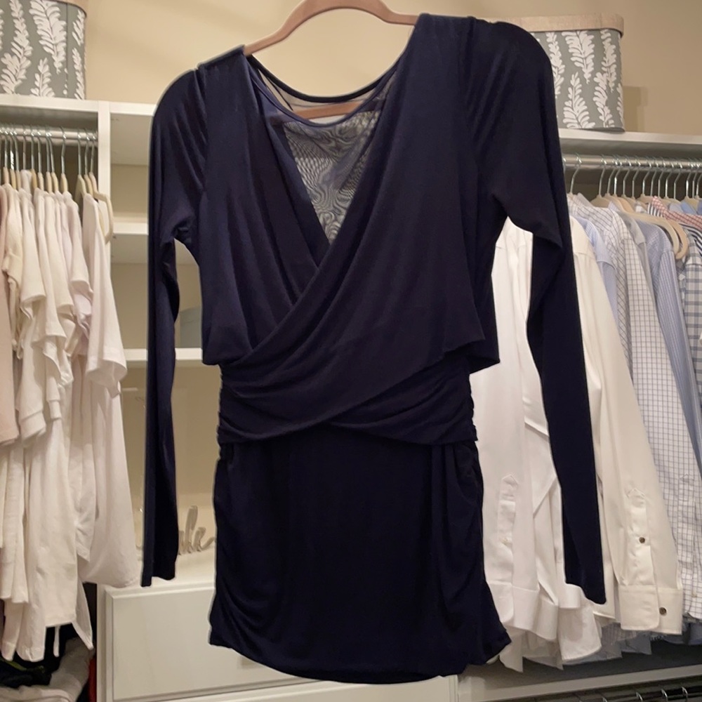 Inc Navy long sleeve top